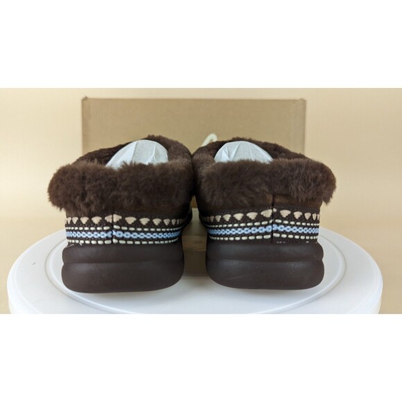 Zodiac Palermo Slippers Shoes Womens 6 M Brown Suede Faux Fur Trim Slip On NWB - Picture 9 of 14